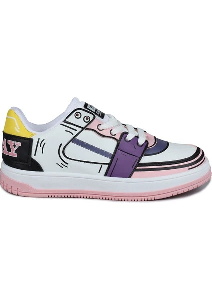 Jump 28129 Beyaz - Somon Pembe Kız Çocuk Sneaker Günlük Spor Ayakkabı